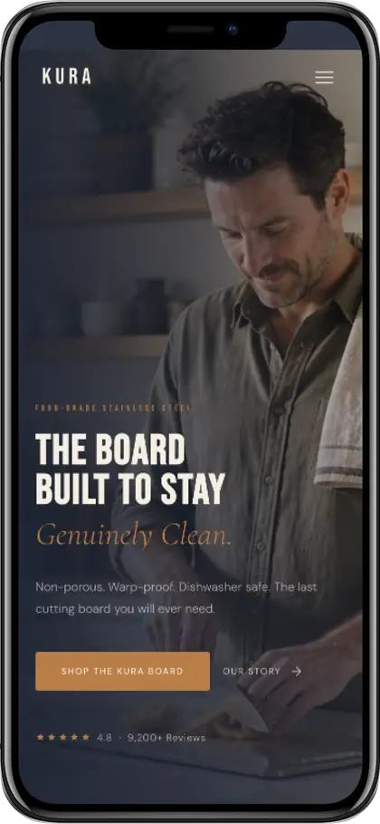 Cutting board brand homepage hero