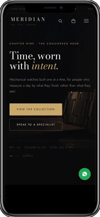 Watch store homepage hero