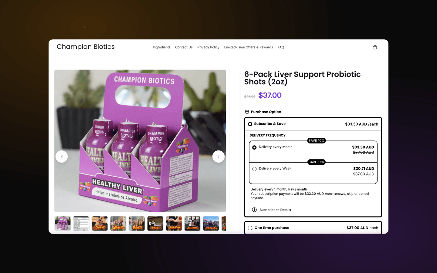 Champion Biotics storefront